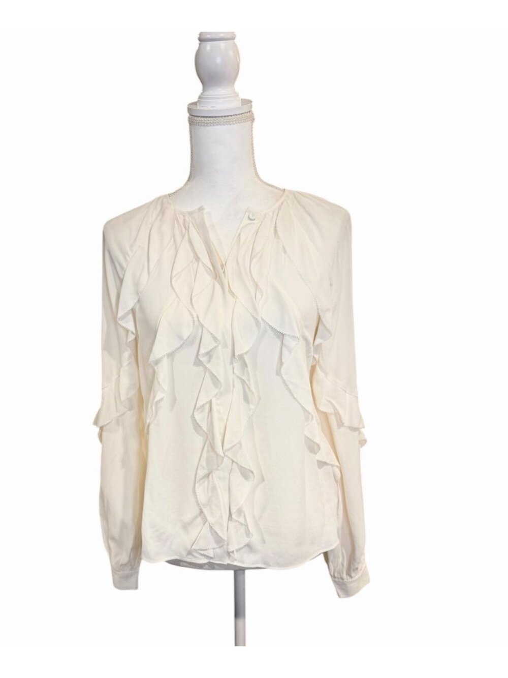 Favorite Daughter Because Of You Ivory Ruffle Long Sleeve Blouse, XS NWT